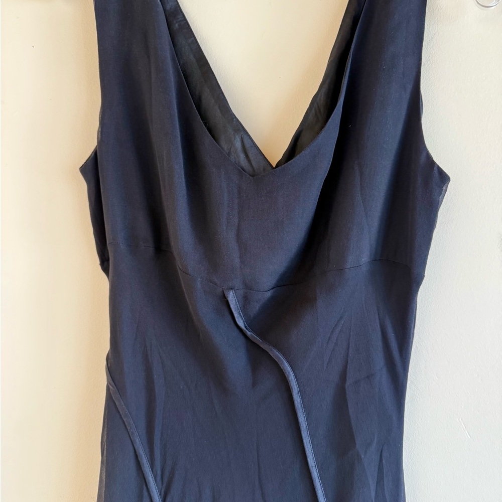 Vintage 90’s Black Silk Slip Dress - Picture 2 of 6